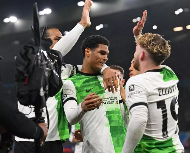 Jarell Quansah of Liverpool celebrates